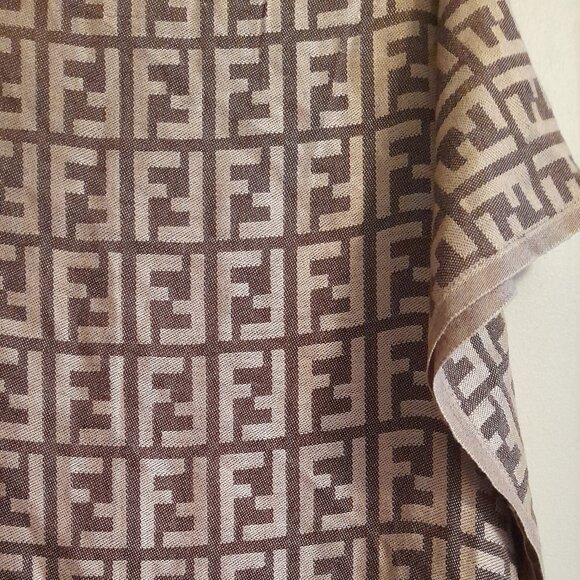 Fendi wool & silk Monogram Scarf/Shawl/Wrap. - Picture 10 of 12